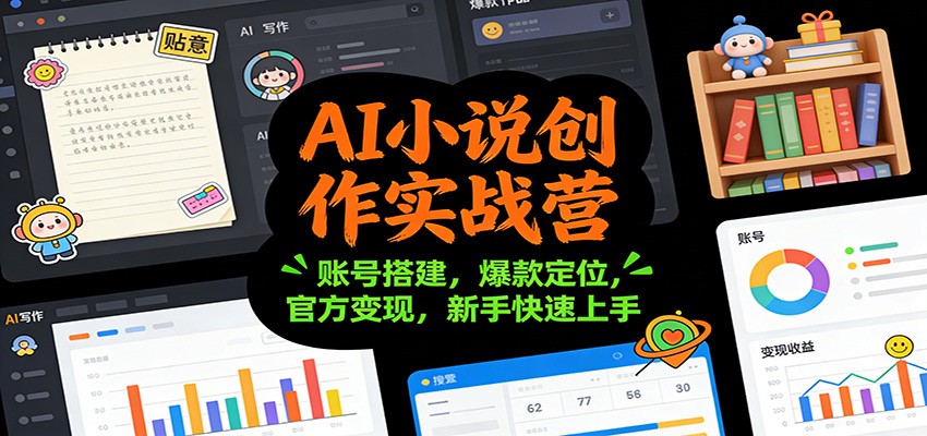 AI小说创作实战营：账号搭建，爆款定位，官方变现，新手快速上手-独家科技资源网