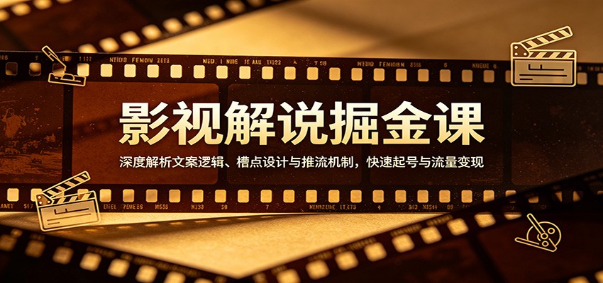 影视解说掘金课：深度解析文案逻辑、槽点设计与推流机制，快速起号与流量变现-独家科技资源网
