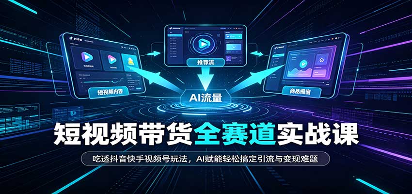 短视频带货全赛道：吃透抖音快手视频号玩法，AI赋能轻松搞定引流与变现难题-独家科技资源网