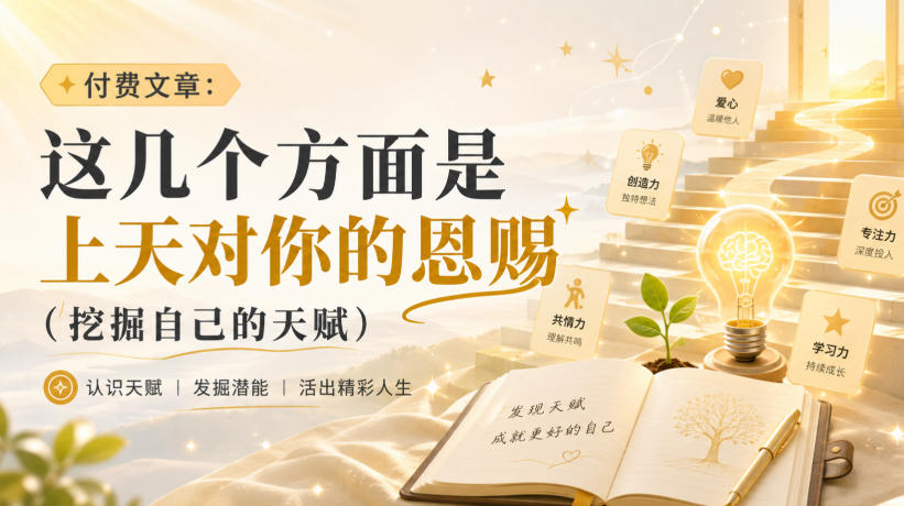 付费文章：这几个方面是上天对你的恩赐(挖掘自己的天赋)-独家科技资源网