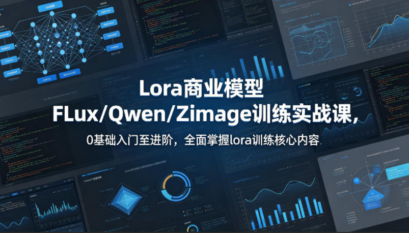 系统性学习Lora商业模型FLux／Qwen／Zimage训练实战课，0基础入门至进阶，全面掌握lora训练核心内容-独家科技资源网