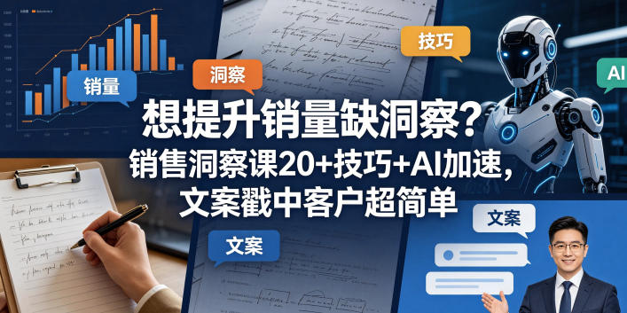想提升销量缺洞察？销售洞察课20+技巧+AI加速，文案戳中客户超简单【原创双语字幕】-独家科技资源网