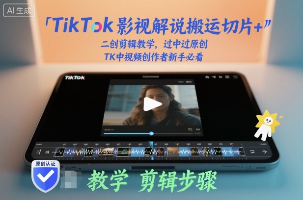 TikTok影视解说搬运切片+二创剪辑教学,过中过原创,TK中视频创作者新手必看-独家科技资源网