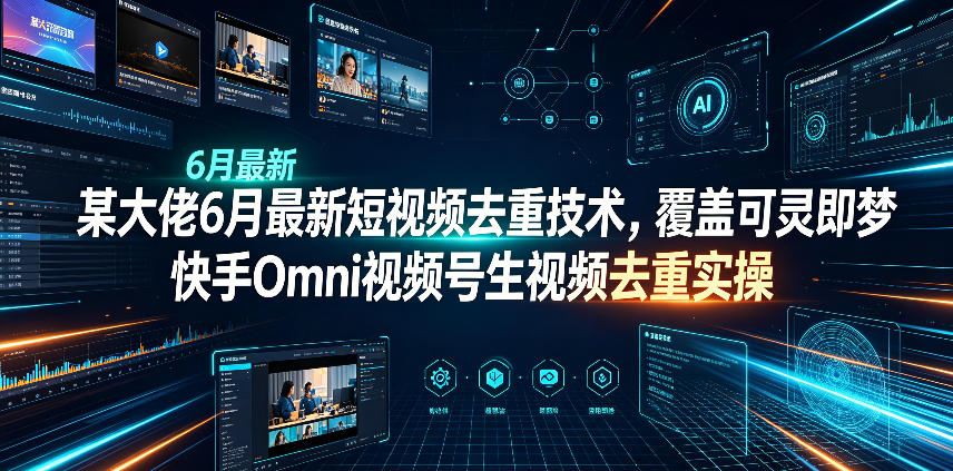 某大佬6月最新短视频去重技术,覆盖可灵即梦快手Omni视频号生视频去重实操-独家科技资源网