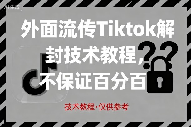 外面流传Tiktok解封技术教程，不保证百分百，具体自测-独家科技资源网