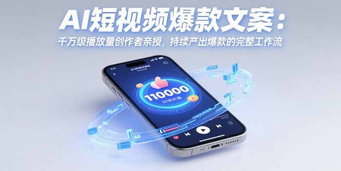 AI短视频爆款文案：千万级播放量创作者亲授，持续产出爆款的完整工作流-独家科技资源网