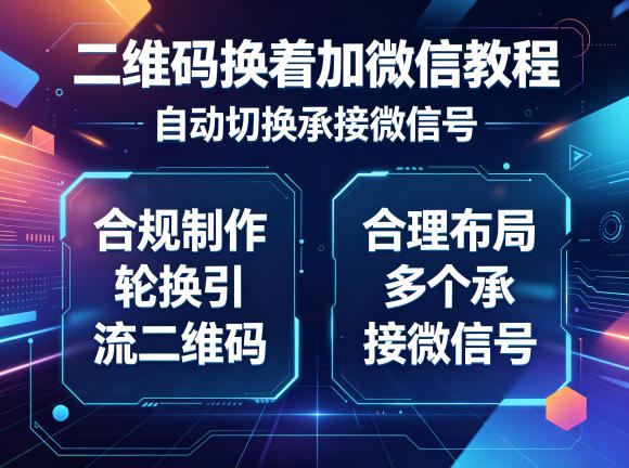 二维码换着加微信教程,自动切换承接微信号,合规制作轮换引流二维码,合理布局多个承接微信号-独家科技资源网