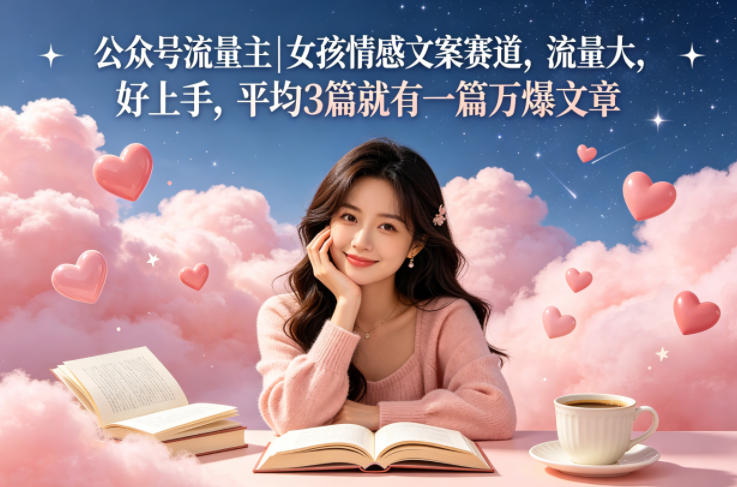 公众号流量主女孩情感文案赛道，流量大，好上手，平均3篇就有一篇万爆文章-独家科技资源网