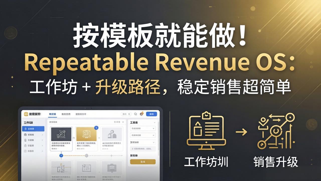 按模板就能做！Repeatable Revenue OS：工作坊 + 升级路径，稳定销售超简单-独家科技资源网