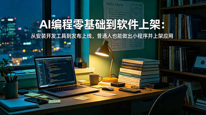 AI编程零基础到软件上架：从安装开发工具到发布上线，普通人也能做出小程序并上架应用商店-独家科技资源网
