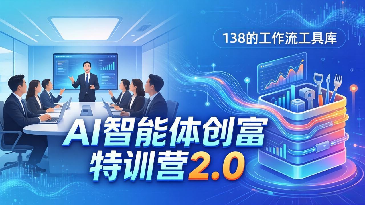 AI智能体创富训练营2.0:3天闭门直播+视频课+工具库,从0到1搭建智能体附138个工作流-独家科技资源网