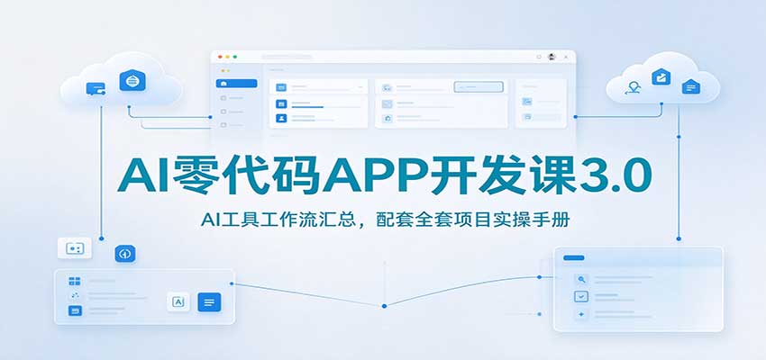 AI零代码APP开发课3.0：AI工具工作流汇总，配套全套项目实操手册-独家科技资源网