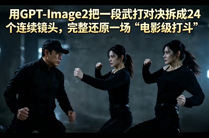 用GPT-Image2把一段武打对决拆成24个连续镜头，完整还原一场“电影级打斗”-独家科技资源网