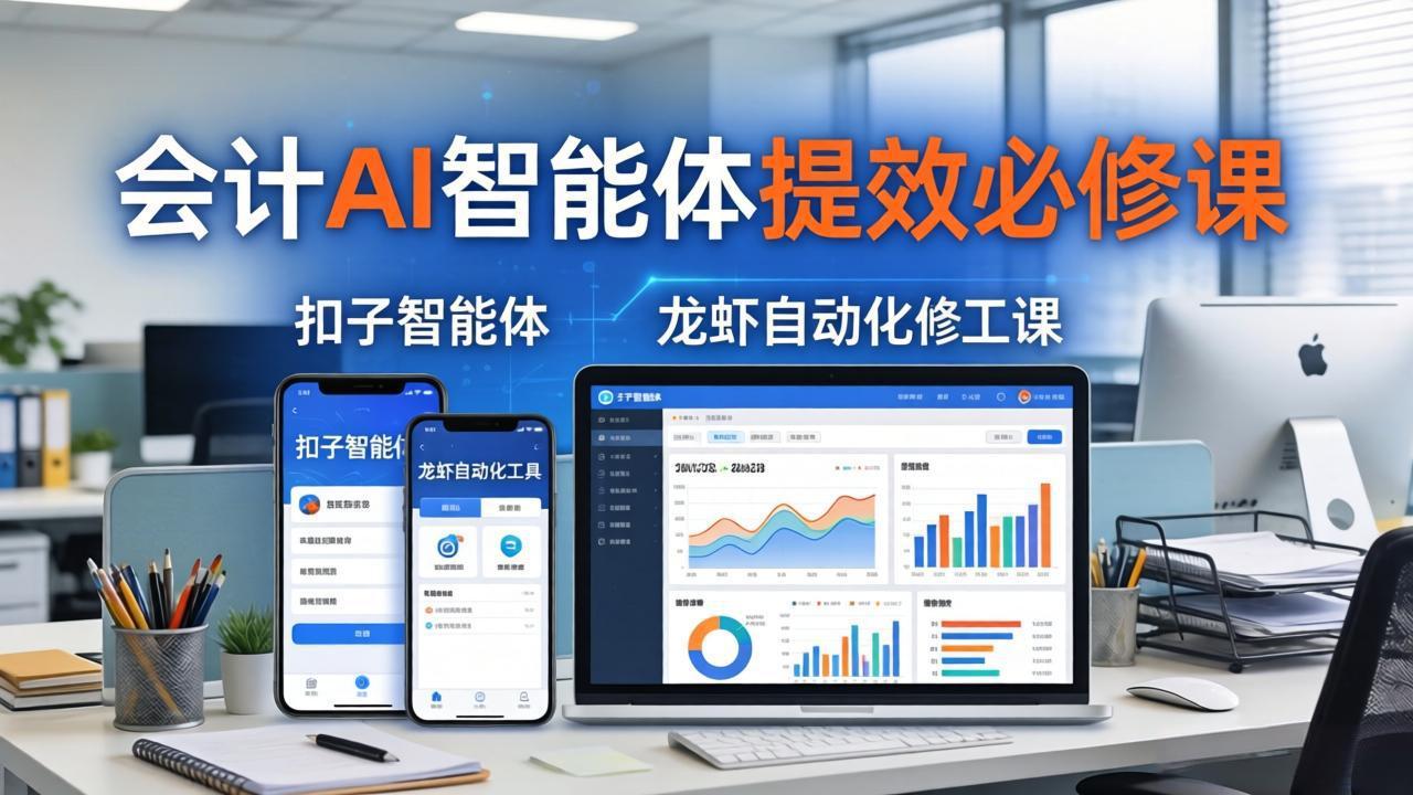 财务会计AI智能体提效必修课：扣子智能体+龙虾自动化+报表分析，一站式提升财务工作效率-独家科技资源网