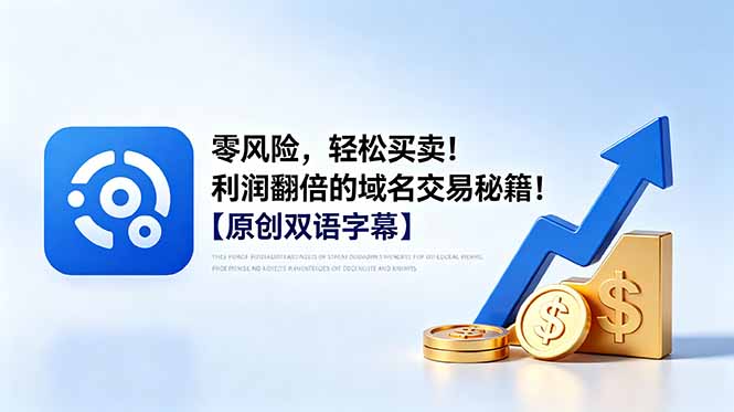 零风险，轻松买卖！利润翻倍的域名交易秘籍！【原创双语字幕】-独家科技资源网