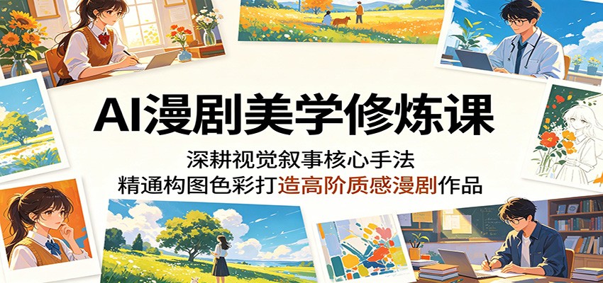 AI漫剧美学修炼课：深耕视觉叙事核心手法，精通构图色彩打造高阶质感漫剧作品-独家科技资源网