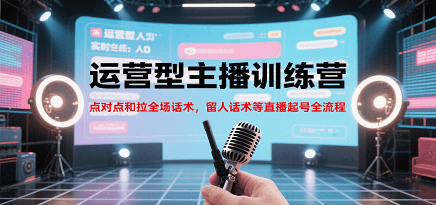 运营型主播训练营，点对点和拉全场话术，留人话术等直播起号全流程(更新7月)-独家科技资源网