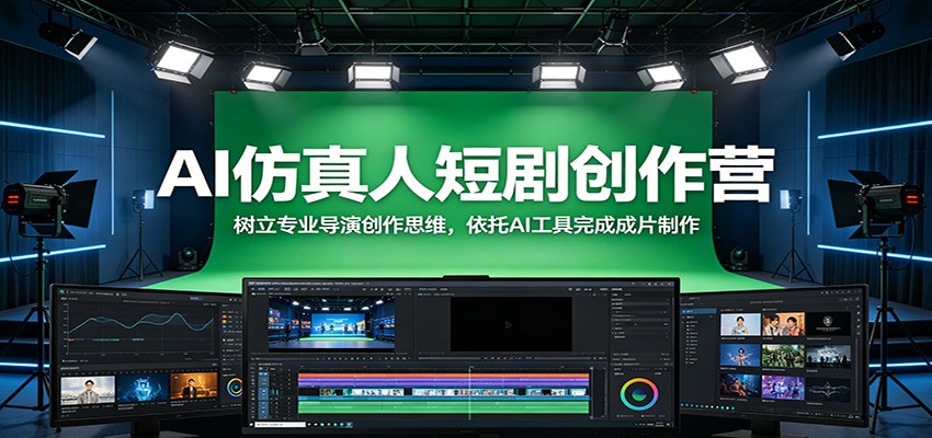 AI仿真人短剧创作营:树立专业导演创作思维,依托AI工具完成成片制作-独家科技资源网