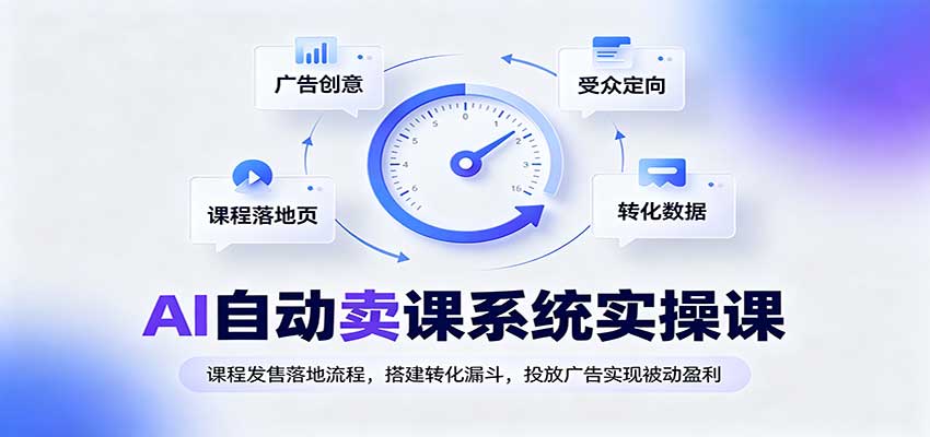 AI自动卖课系统实操课：课程发售落地流程，搭建转化漏斗，投放广告实现被动盈利-独家科技资源网