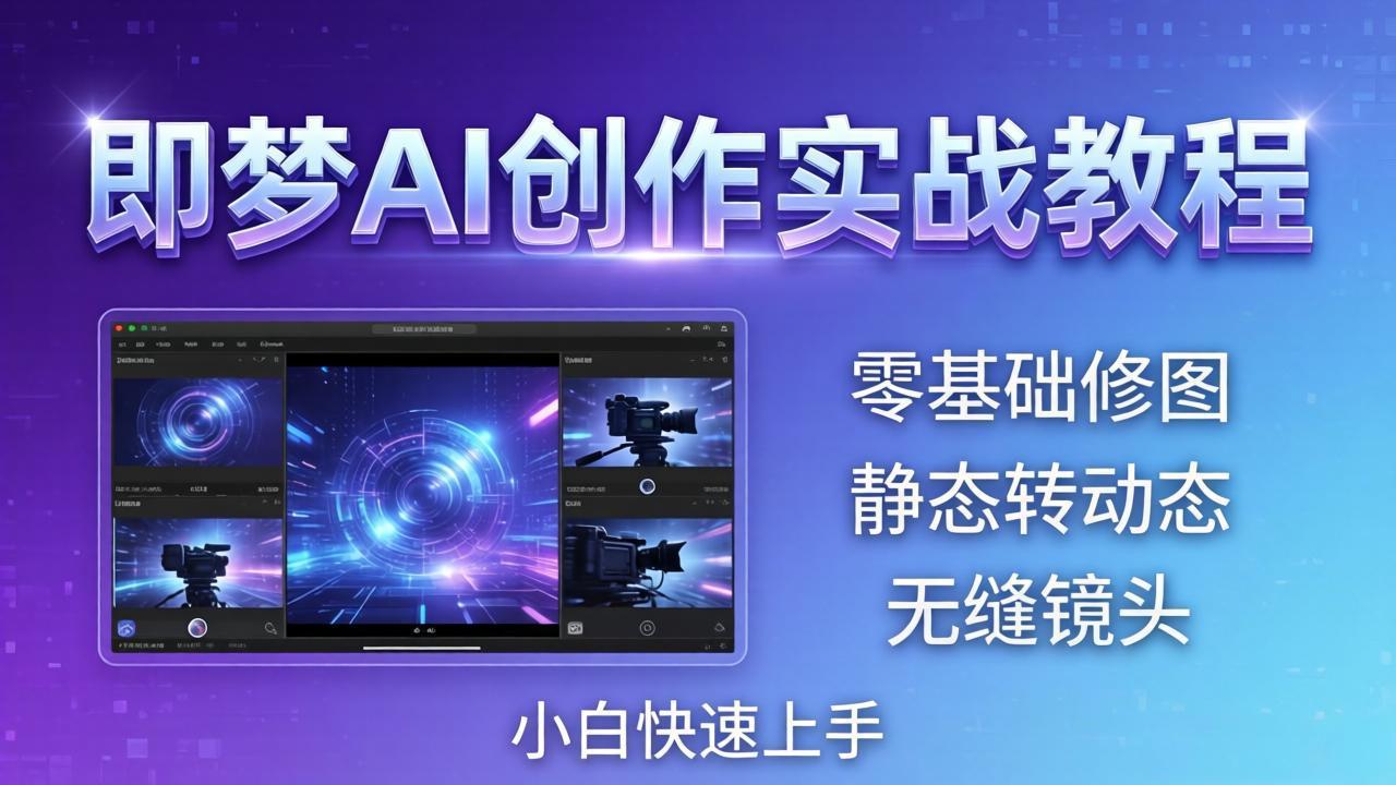 即梦AI创作实战教程，从零基础修图到AI导演，实战教学静态转动态+无缝镜头，小白快速上手-独家科技资源网