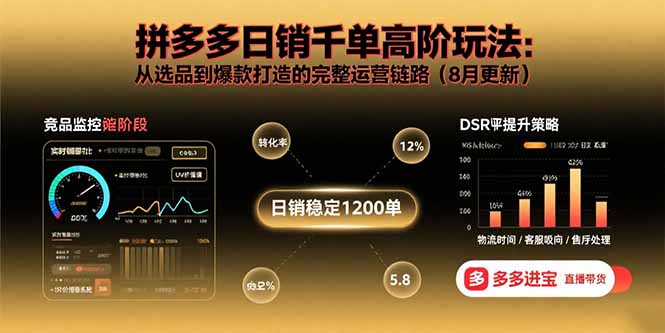 拼多多日销千单高阶玩法：从选品到爆款打造的完整运营链路(8月更新-独家科技资源网