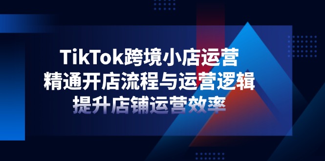 TikTok跨境小店运营，精通开店流程与运营逻辑，提升店铺运营效率-独家科技资源网