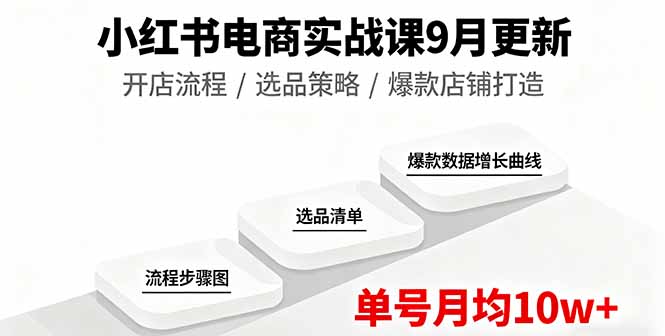 小红书电商实战课9月更新，开店流程/选品策略/爆款店铺打造，单号月均10w+-独家科技资源网