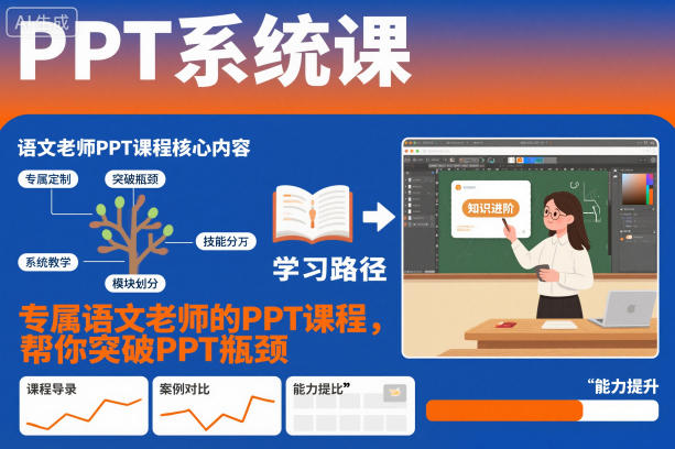 PPT系统课,专属语文老师的PPT课程,帮你突破PPT瓶颈-独家科技资源网