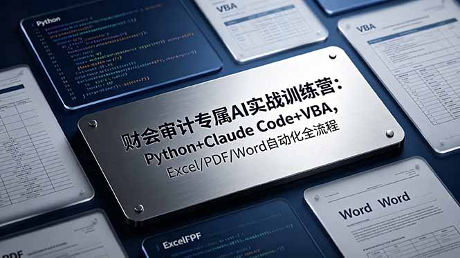 财会审计专属 AI实战训练营:Python+Claude Code+VBA,Excel/PDF/Word自动化全流程-独家科技资源网