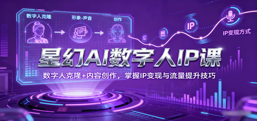 星幻AI数字人IP课，数字人克隆+内容创作，掌握IP变现与流量提升技巧-独家科技资源网
