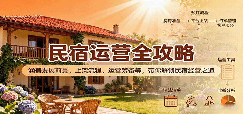 民宿运营全攻略：涵盖发展前景、上架流程、运营筹备等，带你解锁民宿经营之道-独家科技资源网