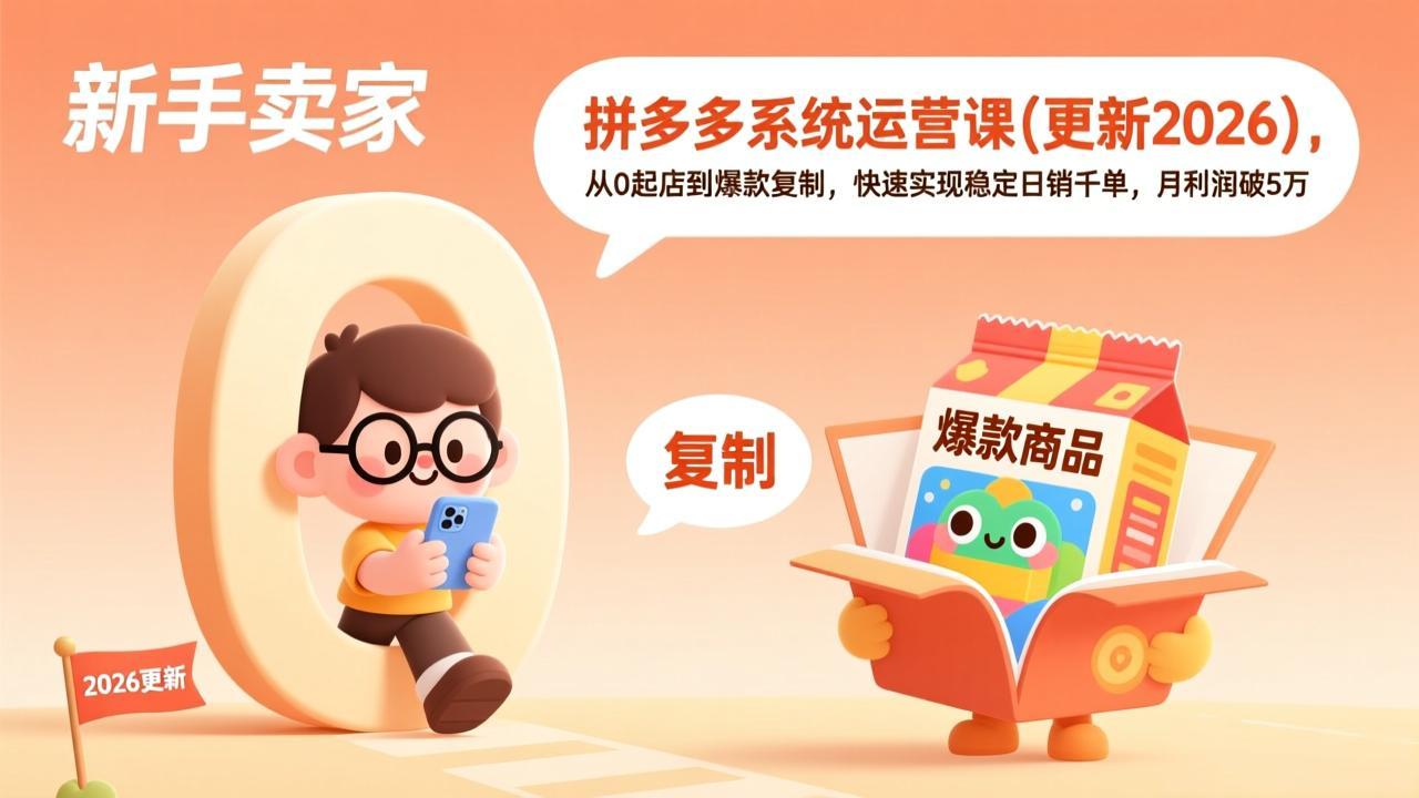 拼多多系统运营课(更新4月-独家科技资源网