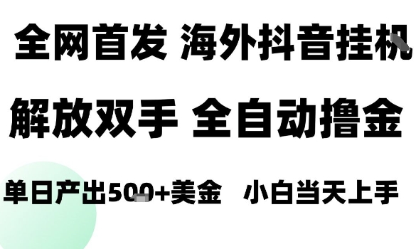 海外抖音无人直播，单日产出1.5k+，长期稳定，新手可玩，无脑操作【揭秘】-独家科技资源网