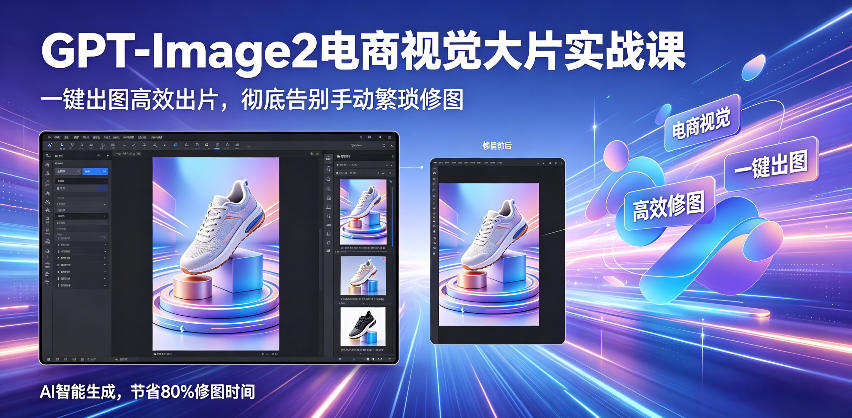 GPT-Image2电商视觉大片实战课,一键出图高效出片,彻底告别手动繁琐修图-独家科技资源网