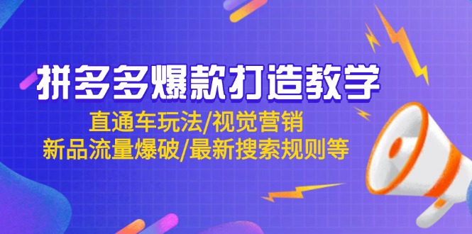 拼多多爆款打造教学：直通车玩法/视觉营销/新品流量爆破/最新搜索规则等-独家科技资源网