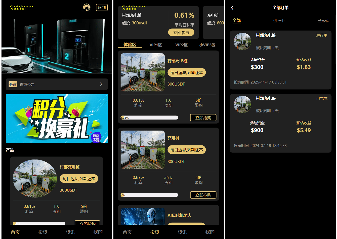 Fidelity充电桩投资理财系统源码-前端uniapp纯源码+后端PHP-独家科技资源网