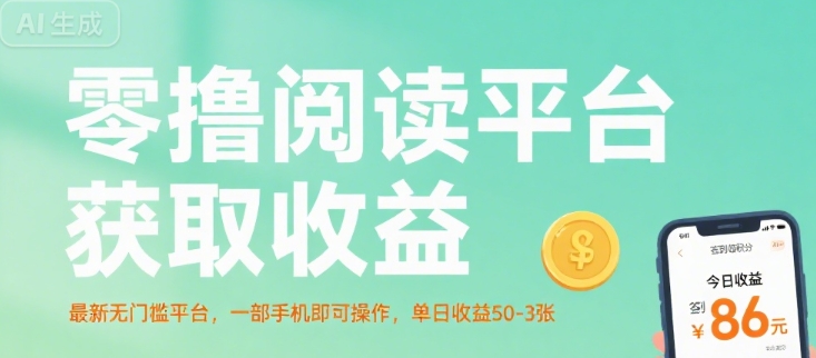 零撸阅读平台获取收益，最新无门槛平台，一部手机即可操作，单日收益50-3张【揭秘】-独家科技资源网