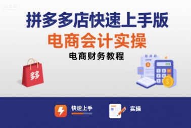 拼多多店快速上手版电商会计实操-电商财务教程-独家科技资源网