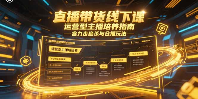 直播带货线下课，运营型主播培养指南，含九步绝杀与仓播玩法-独家科技资源网
