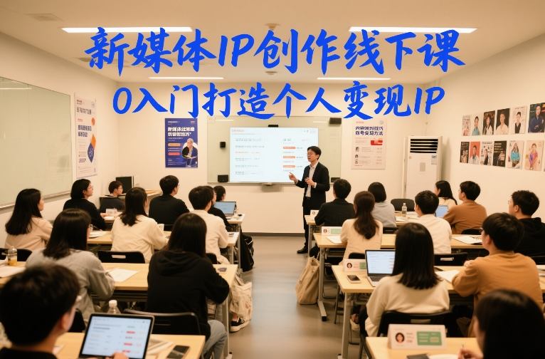 新媒体IP创作线下课，0入门打造个人变现IP-独家科技资源网
