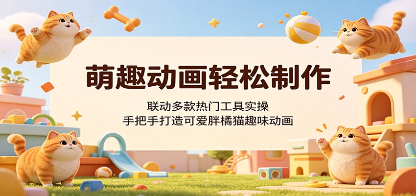萌趣动画轻松制作,联动多款热门工具实操,手把手打造可爱胖橘猫趣味动画-独家科技资源网