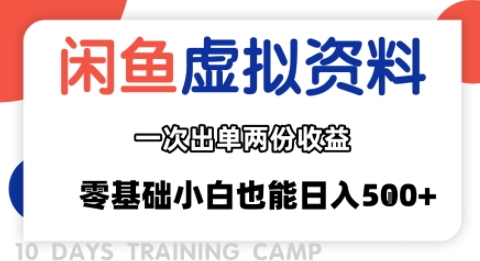 闲鱼虚拟资料新变现玩法，信息差项目，一次出单两份收益，无需囤货，可批量矩阵，零基础小白也能日入多张-独家科技资源网
