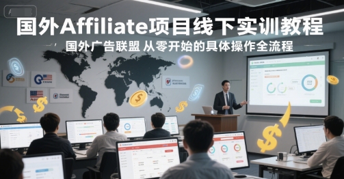 国外Affiliate项目线下实训教程，国外广告联盟从零开始的具体操作全流程-独家科技资源网