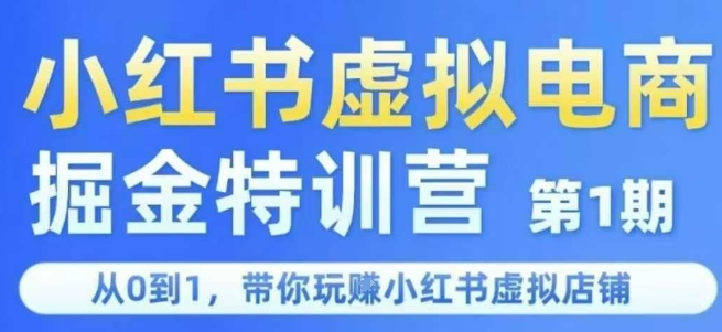 小红书虚拟电商掘金特训营第1期，从0到1，带你玩转小红书虚拟店铺-独家科技资源网