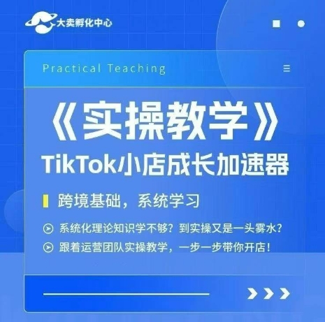 大卖家孵化中心TikTok实操课，TikTok小店成长加速器，跨境基础系统学习，一步一步带你开店-独家科技资源网