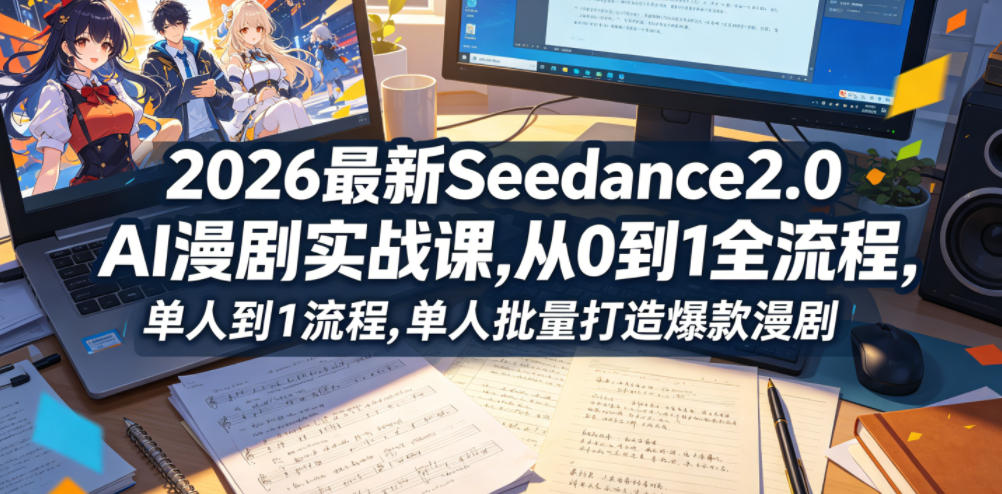 2026最新Seedance2.0 AI漫剧实战课,,从0到1全流程,单人批量打造爆款漫剧-独家科技资源网