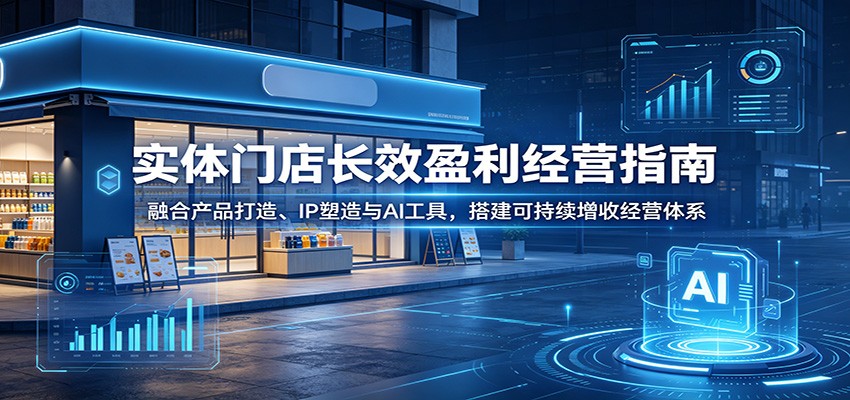 实体门店长效盈利经营指南:融合产品打造、IP塑造与AI工具,搭建可持续增收经营体系-独家科技资源网
