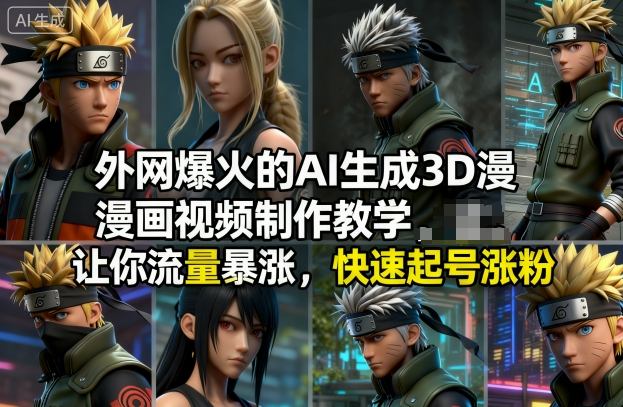 外网爆火的AI生成3D漫画视频制作教学,让你流量暴涨,快速起号涨粉!-独家科技资源网