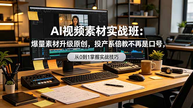 AI视频素材实战班：爆量素材升级原创，投产翻倍不再是口号，0-1系统教学实战落地-独家科技资源网