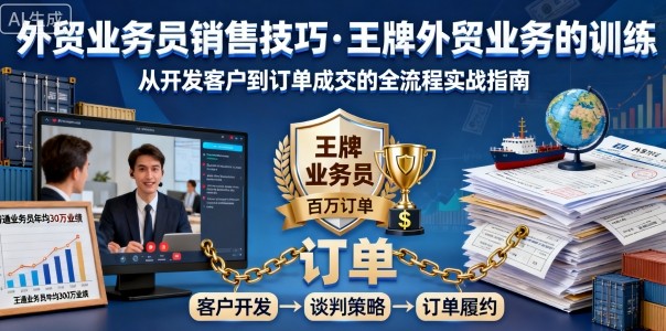 外贸业务员销售技巧，王牌外贸业务的训练-独家科技资源网